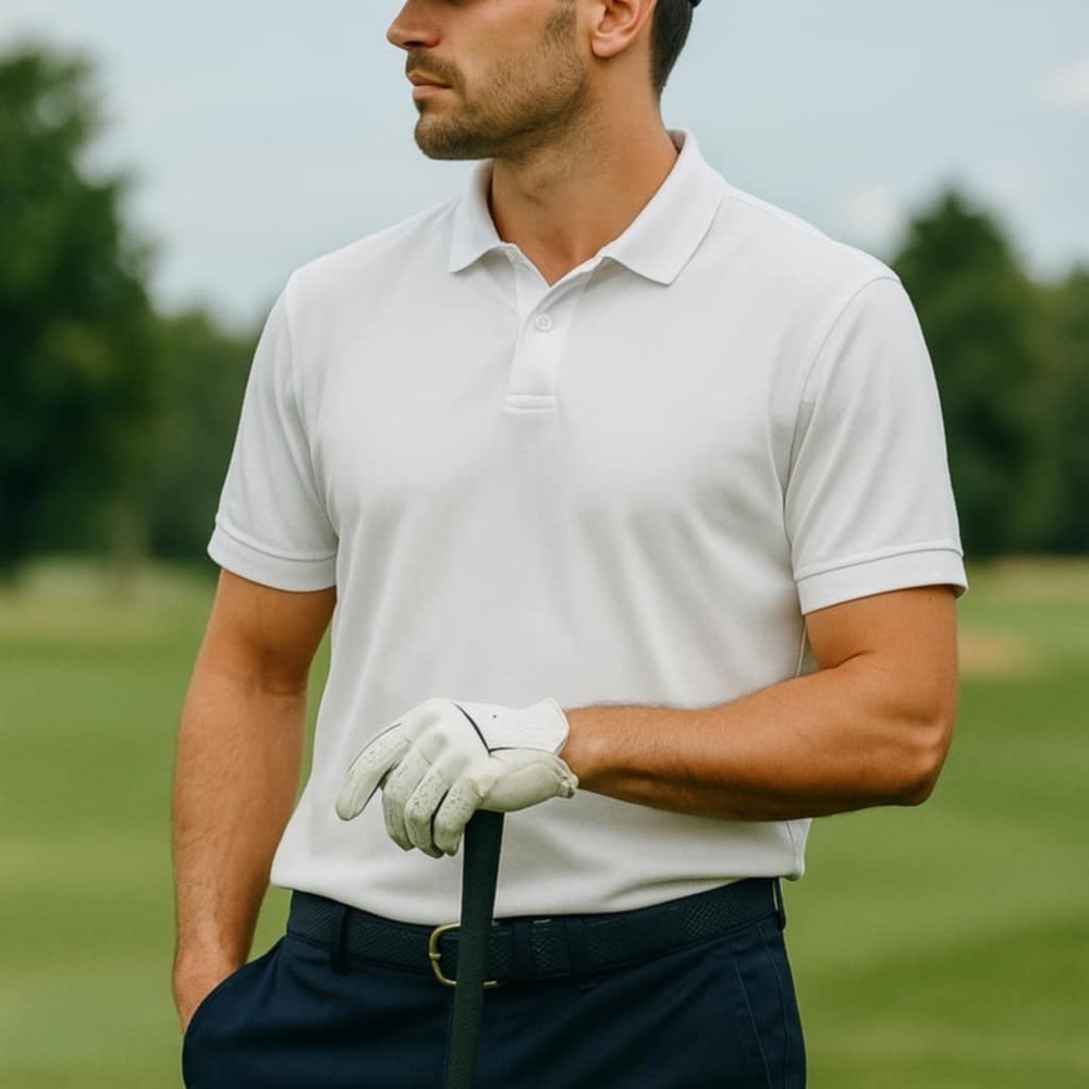 🧨 5/$25 Roundtree & Yorke Classic White Golf Polo Shirt